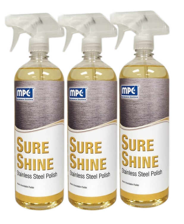 Sure Shine: Stainless Steel Cleaner & Polish, RTU,  Quart