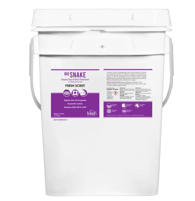 Fresh Products Bio-Snake: All-Purpose Drain Treatment, Fresh Scent, 5 Gallon Pail 