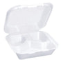  Genpak SN243VW Valueware 3 comp. hinged container 8"x8"x3" w/Snap Lock Double Closure  (Case of 200) 