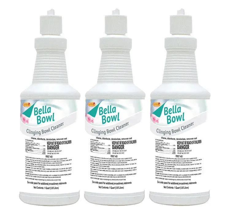 JaniSource BellaBowl Clinging Toilet Bowl Cleaner & Disinfectant, 1 Quart (3-Pack) 
