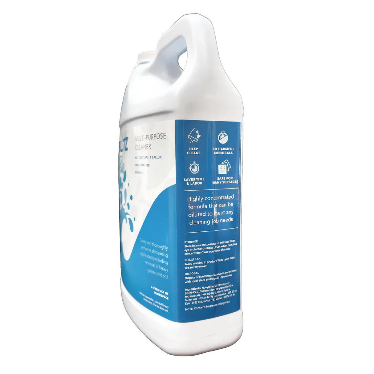 JaniSource BlitzBlue - All Purpose Cleaner Degreaser 1:128 - 1 Gallon 