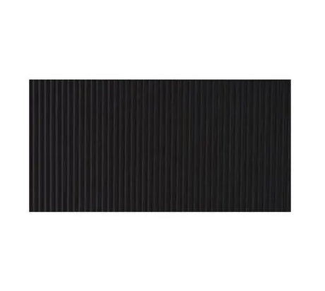 JaniSource Corrugated Vinyl Runner Mat, 1/8" Thick, V Groove, 24"W x 105'L, Blk 