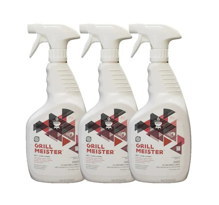 JaniSource GrillMeister Degreaser & Cleaner for Oven, Grill, Barbeque & Fryers, Commercial Grade, 1 Quart (3-Pack) 
