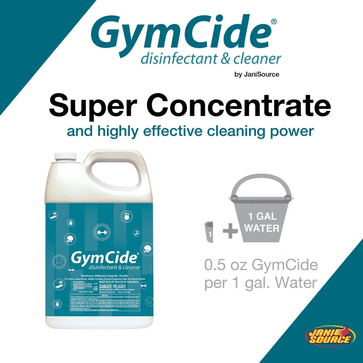 JaniSource GymCide Concentrate Sports Disinfectant & Cleaner, Gallon (Each) 