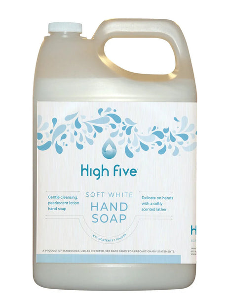 JaniSource HighFive Soft White Premium Lotion Hand Soap, 1 Gallon 
