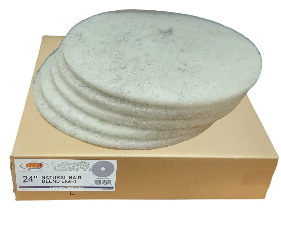 JaniSource Natural Hair Blend Light Burnishing Pad, 24-Inch Dia (Case of 5) 