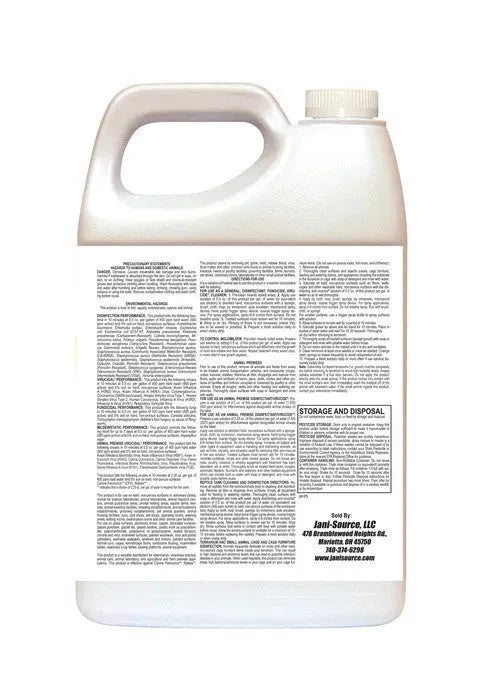 JaniSource ParvoScrub II 1:256 Super Concentrate Kennel Disinfectant, Cleaner, & Deodorant, Kills Human Coronavirus, 1 Gallon 