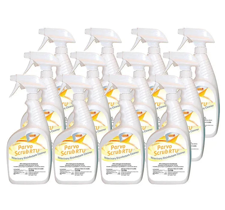 JaniSource ParvoScrub RTU: Veterinary Disinfectant, Kills Human Coronavirus, & Kennel Cleaner Qt. (Case of 12) 