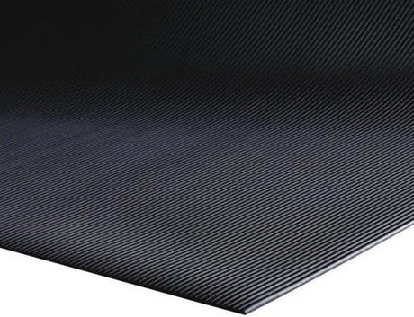 JaniSource Round Rib Black Vinyl Floor Runner 1/8" thick x 24" W x 105' L 