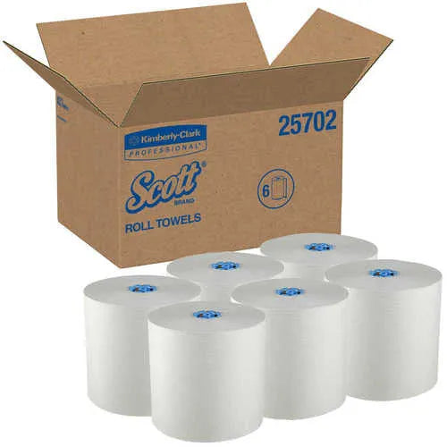  Scott 25702 Hard Roll Towels, MOD Dispenser Systems, 7.5" x 1150', Wht (6 Rolls) 